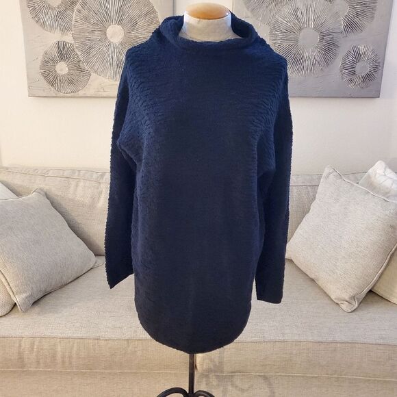 Eileen Fisher Textured Cowl-Neck Sweater in Black - Picture 3 of 13